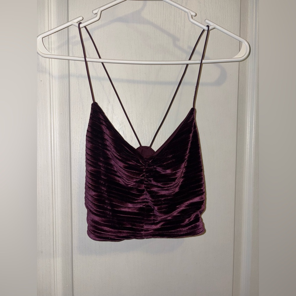 Wild Fable Purple Crop Ruched Camisole